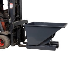 Benne autobasculante grise 300 litres avec chariot élévateur