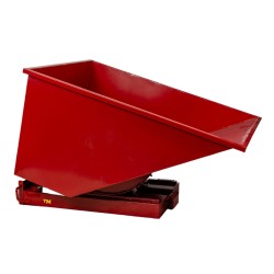 Benne basculante 900 litres coloris rouge sans chariot élévateur