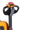 Zoom sur le timon du gerbeur électrique 3500mm fourches 1550mm