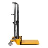 Vue de profil du mini gerbeur levée 1300 mm avec plateforme position basse