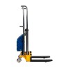 Vue de profil du mini gerbeur semi-électrique 1500mm fourches basses