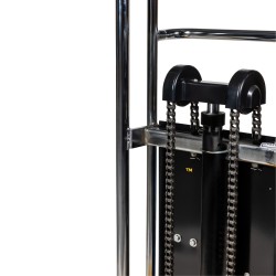 Zoom sur double chaine du mini gerbeur semi-électrique 1500mm