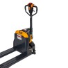 Zoom sur l'arrière du transpalette électrique lithium 30Ah fourches 950mm