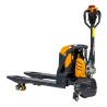 Transpalette électrique lithium 30Ah fourches 950mm galets élevés vue de 3/4 avant